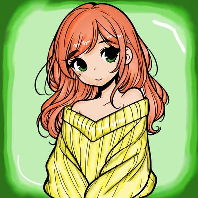 shy pretty girl wearing a sweater that is falling off one shoulder portrait