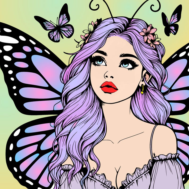 butterfly fairy realistic girl