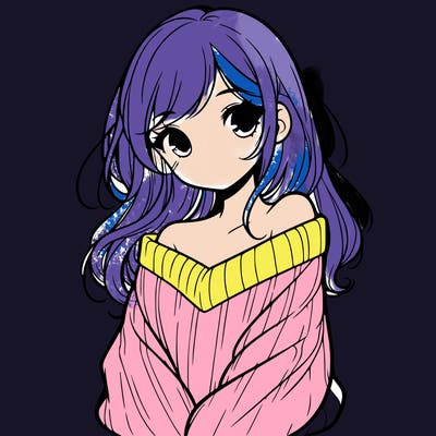 shy pretty girl wearing a sweater that is falling off one shoulder portrait