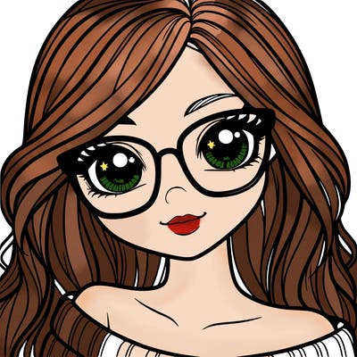 girl with beautiful eyes, hair, and glasses