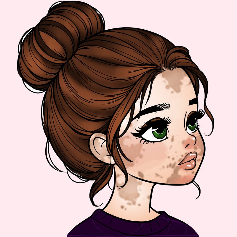 realistic girl with bun