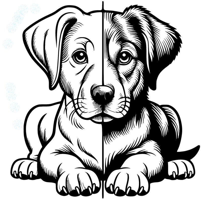 realistic dog split picture