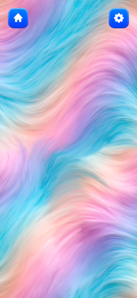 ホームボタンと設定ボタンを備えた、カラフルなパステル調の波状スライムテクスチャ