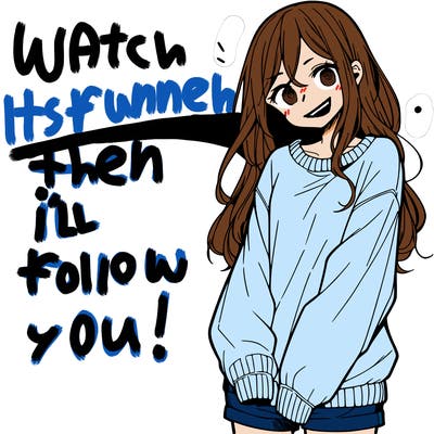 manga teen girl  in a sweater and baggy pants