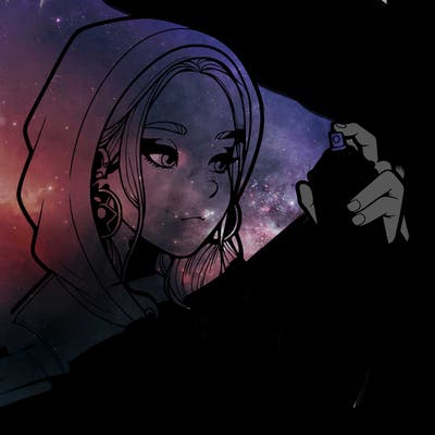 a realistic girl, spray painting