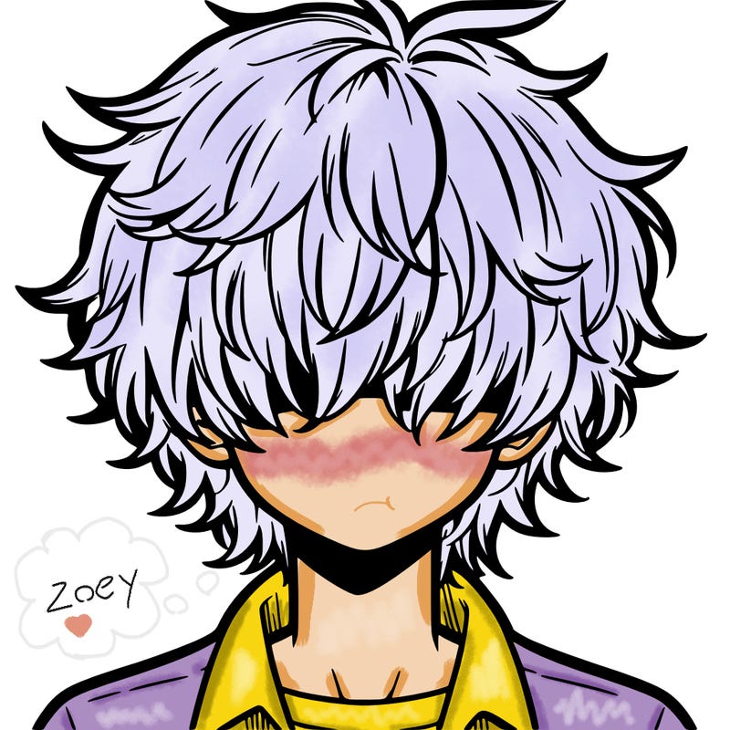 manga boy fluffy hair covering his eyes