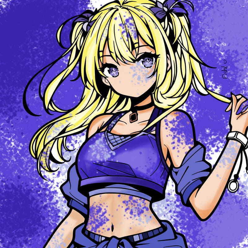 anime girl with crop top