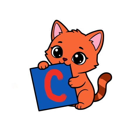 a small cat with a blank sheet of paper in its hand. the cat is sooooooo cute!