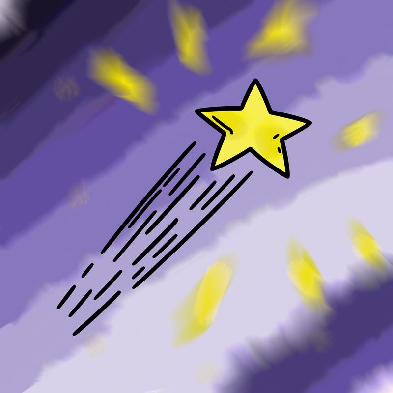 a shooting star in the sky