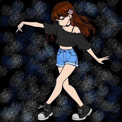 realistic girl danceing