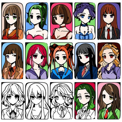 girls that look diffrent anime