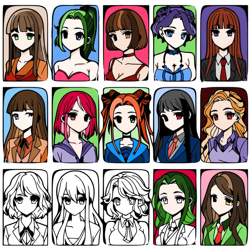 girls that look diffrent anime