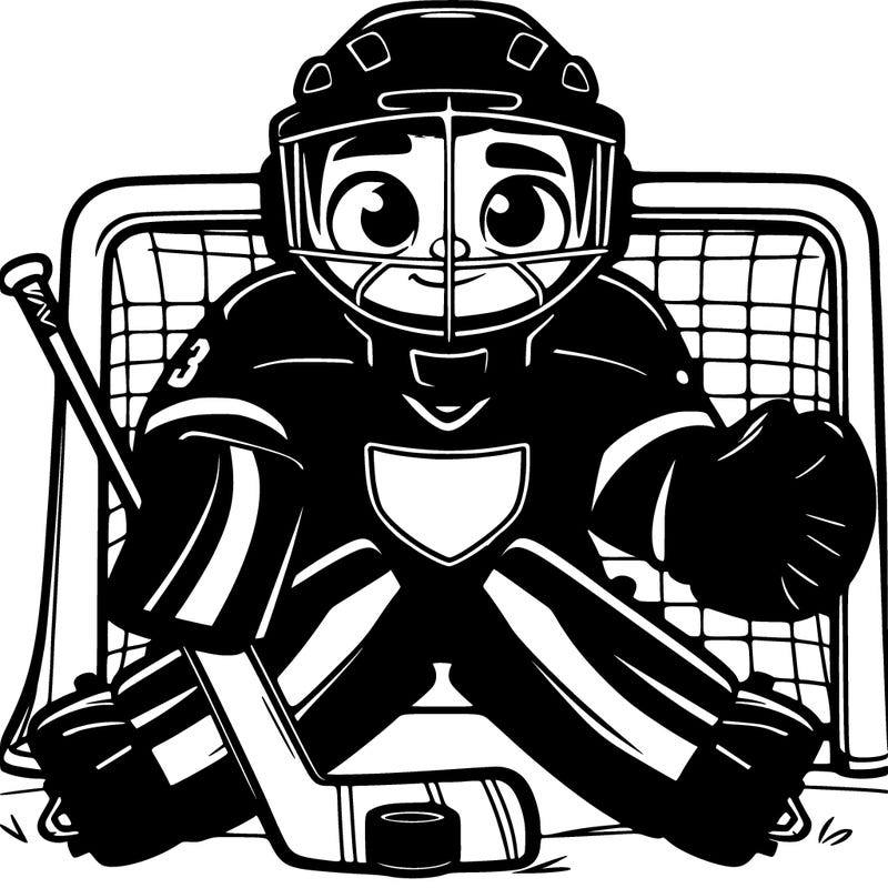 hockey goalie blue