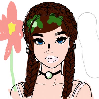 realistic girl with braids