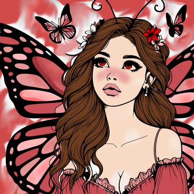 butterfly fairy realistic girl