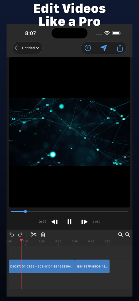 Montaj - Video Editor - Professional mobile video editing interface with multi-track timeline in Montaj app