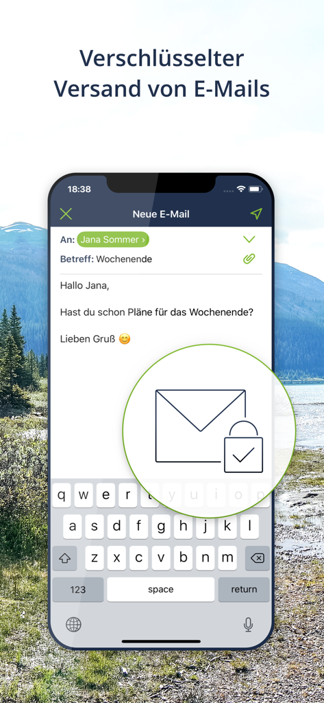 Freenet Mail app interface for sending secure and encrypted emails