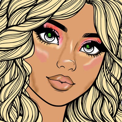 beautiful realistic girl close up to the camera with wavy hair,