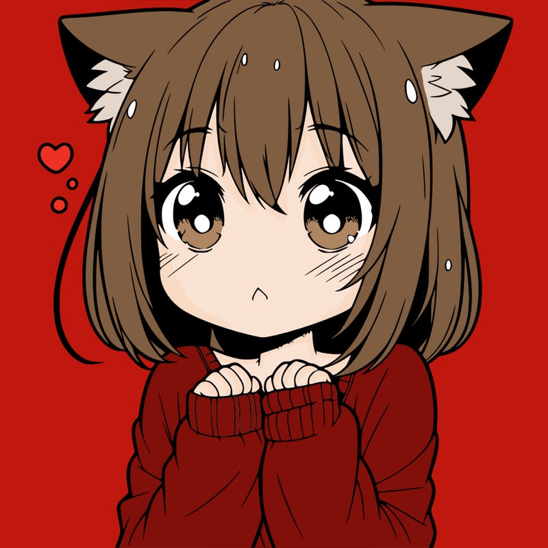 shy anime catgirl