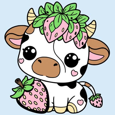 cute strawberry cow