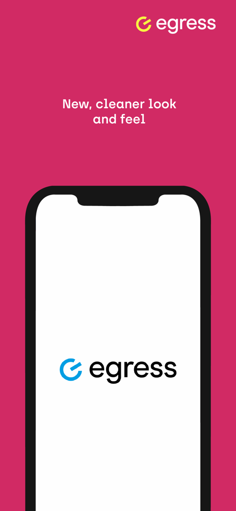 Egress Secure Mail mobile app announcing a new cleaner look and feel on a smartphone screen