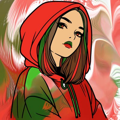 a realistic girl in a hoodie