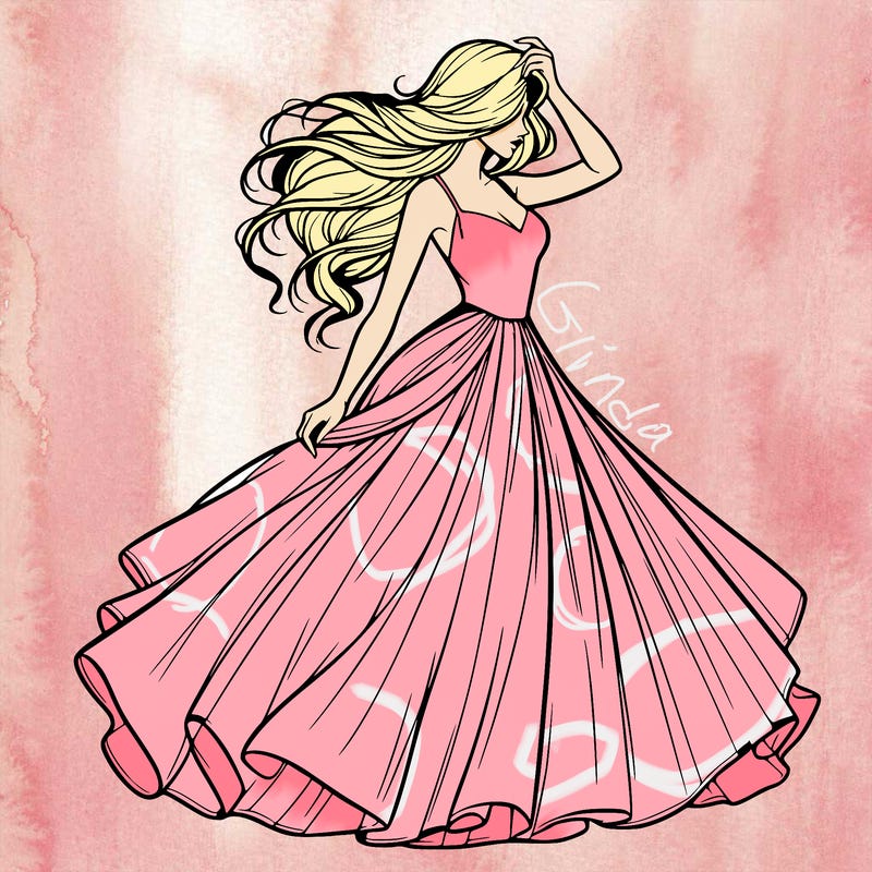 realistic woman with dress flowing in the wind