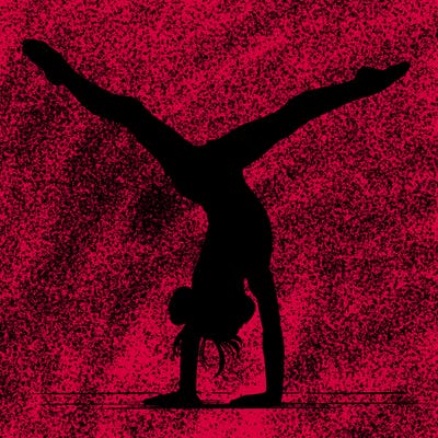 realistic gymnastic hand stand girl in four splits