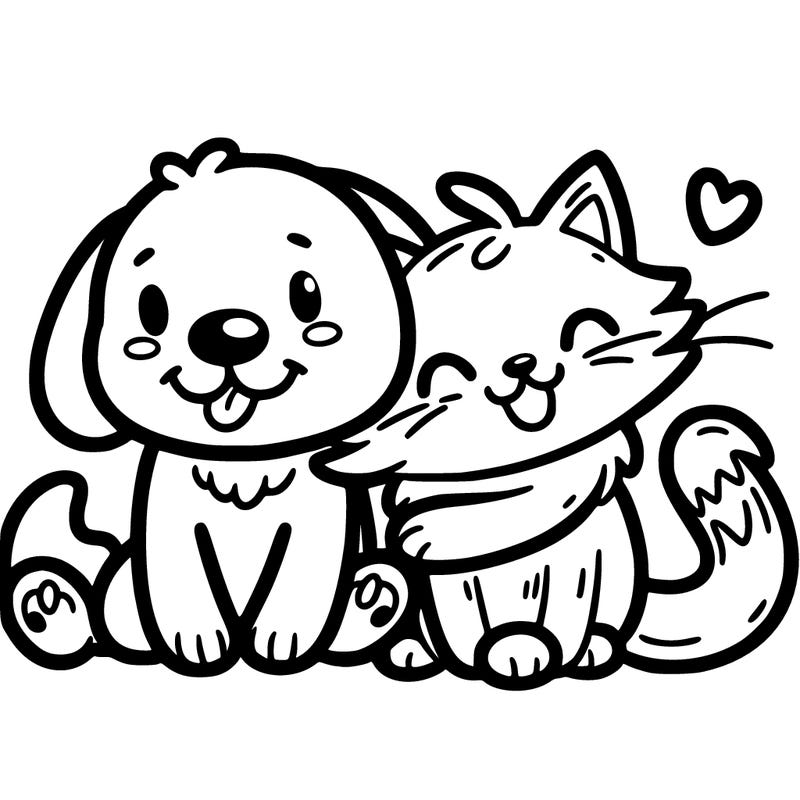 dog and cat as best friends cute