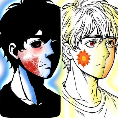 split realistic character