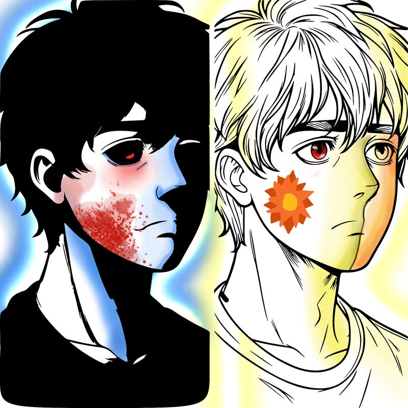 split realistic character