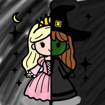 split princess and witch