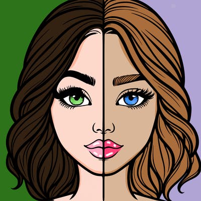 realistic girl split half