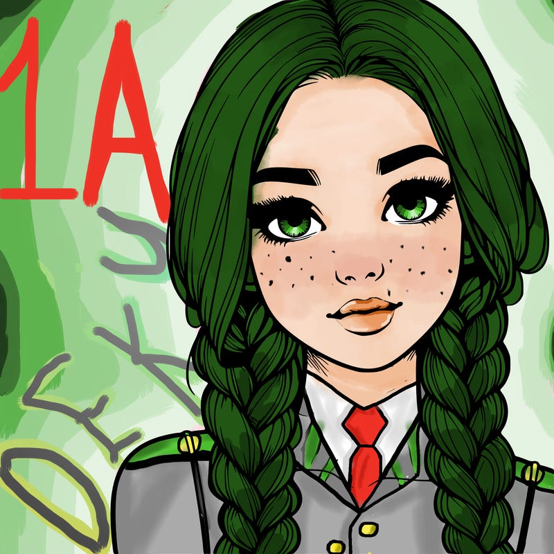 realistic girl with braids