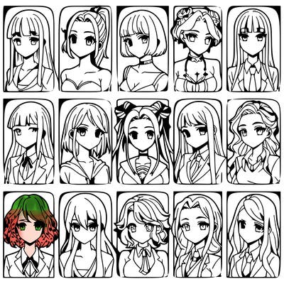 girls that look diffrent anime