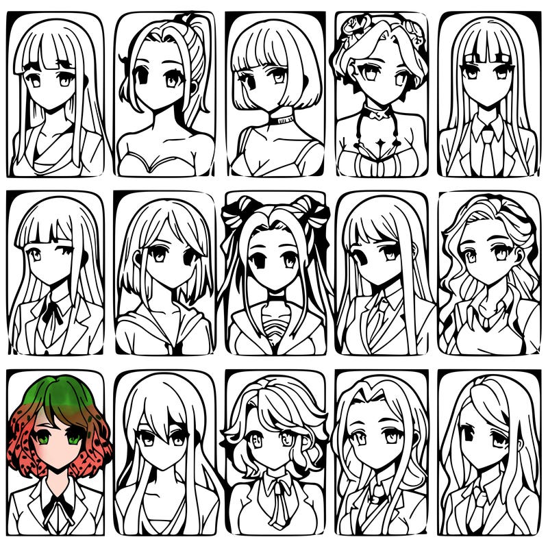 girls that look diffrent anime