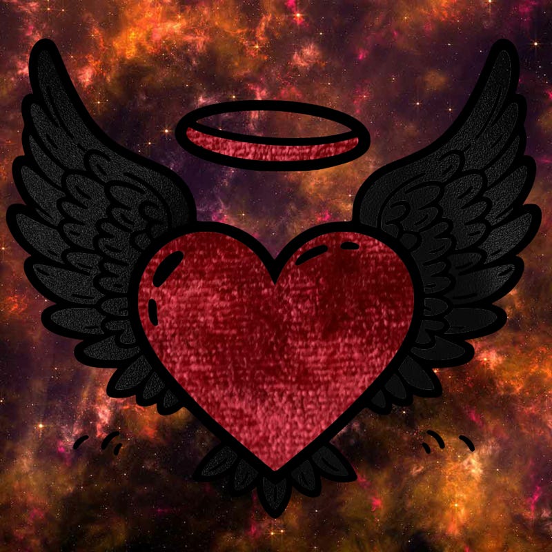 a heart with angel wings