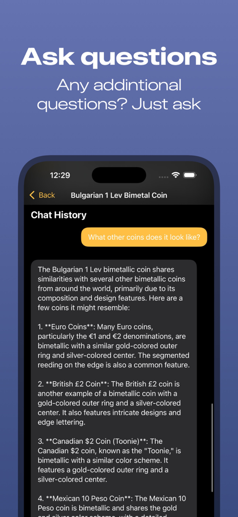 Coin Identifier: Value Scanner - AI chat assistant providing information about similar coins in the Coin Identifier app