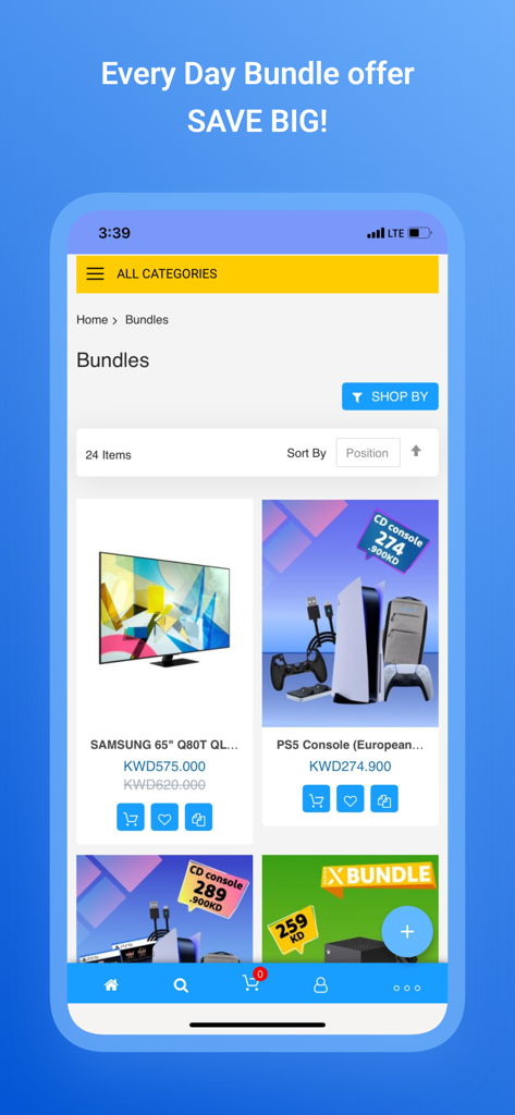 Alfuhod - Alfuhod app screen showing bundle deals for gaming consoles and electronics.