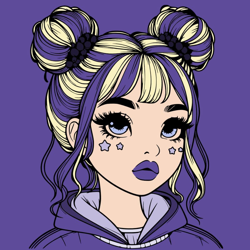 realistic girl with space buns