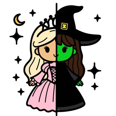 split princess and witch