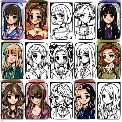 girls that look diffrent anime