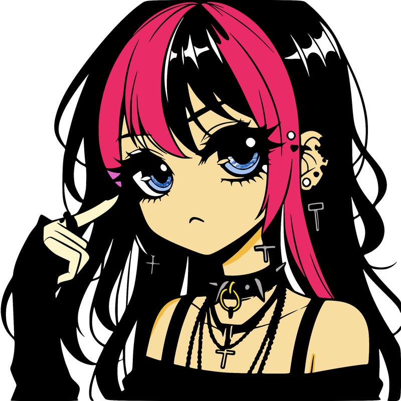 goth anime girl