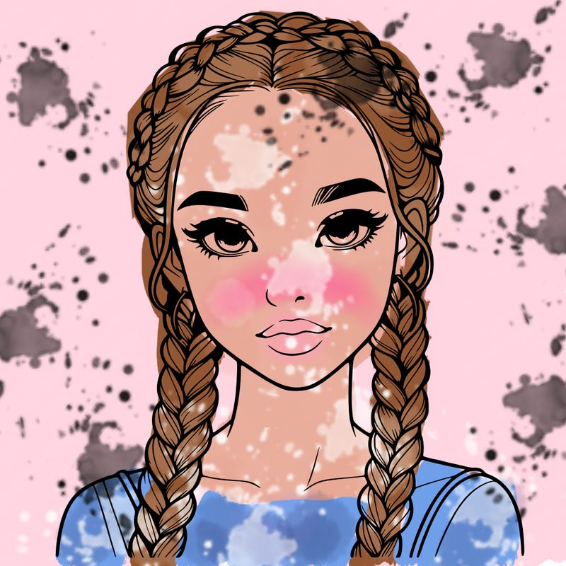 realistic girl with braids