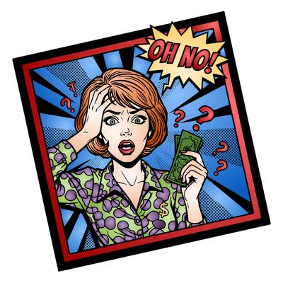 a girl with inattentive adhd stressing about money