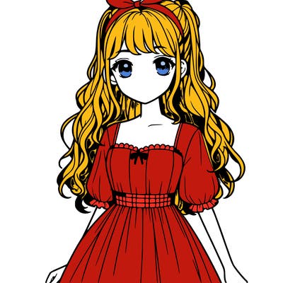 realistic girl with dress