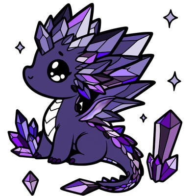 little cute crystal dragon