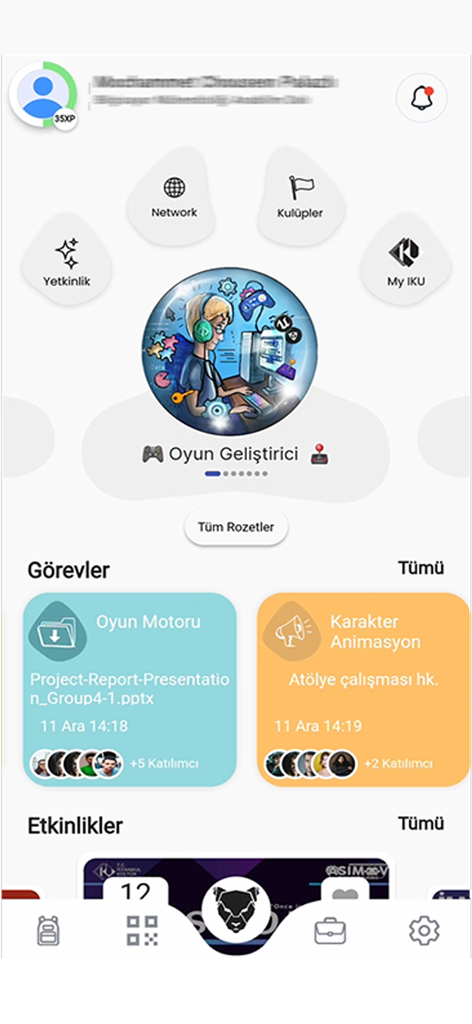 IKU PUMA - Oberfläche der IKU PUMA App mit einem Studentenprofil, das Kompetenzverfolgung und akademische Aufgaben zeigt