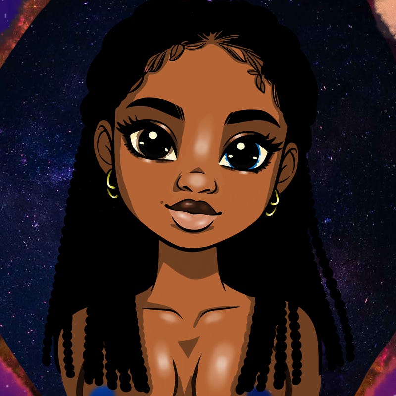 a realistic black girl with braids