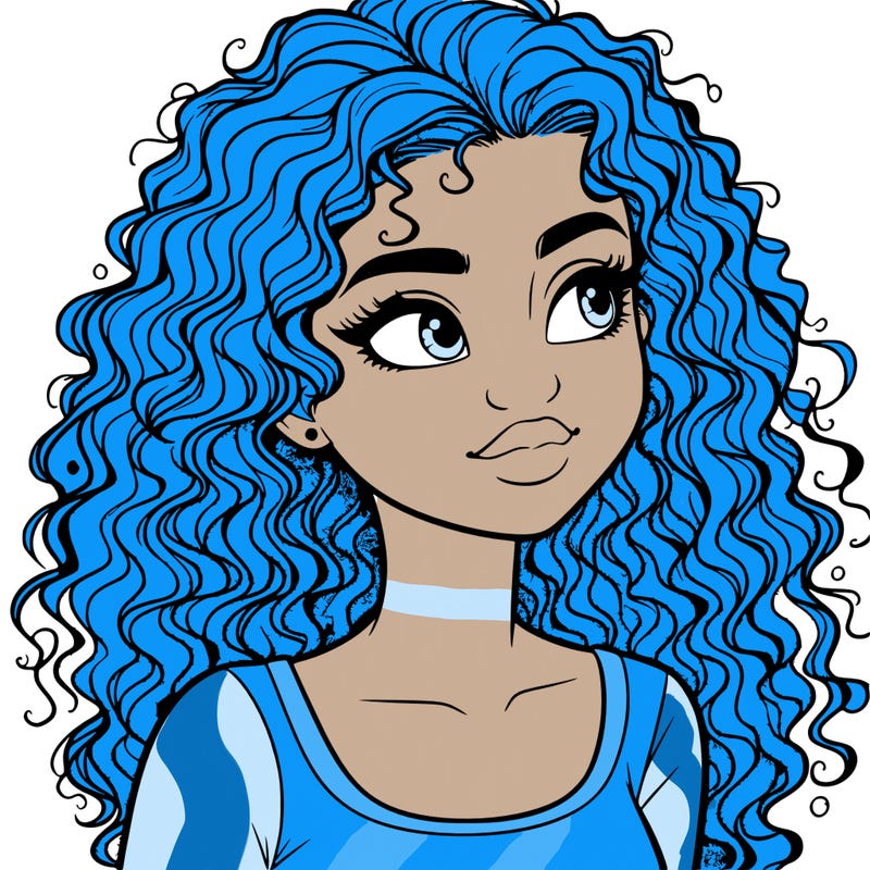 realistic girl with curly hair